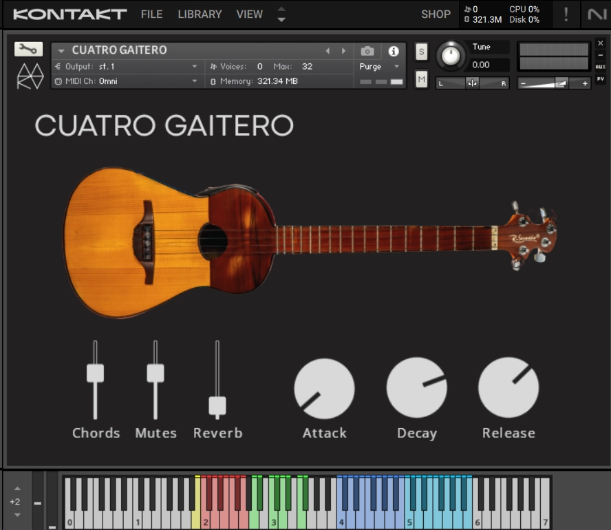 Cuatro Gaitero virtual instrument